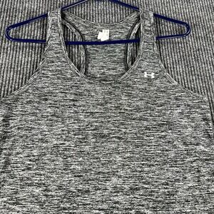 Under Armour Womens Shirt Tank Top Small Gray Sleeveless Heat Gear Gym Run Yoga